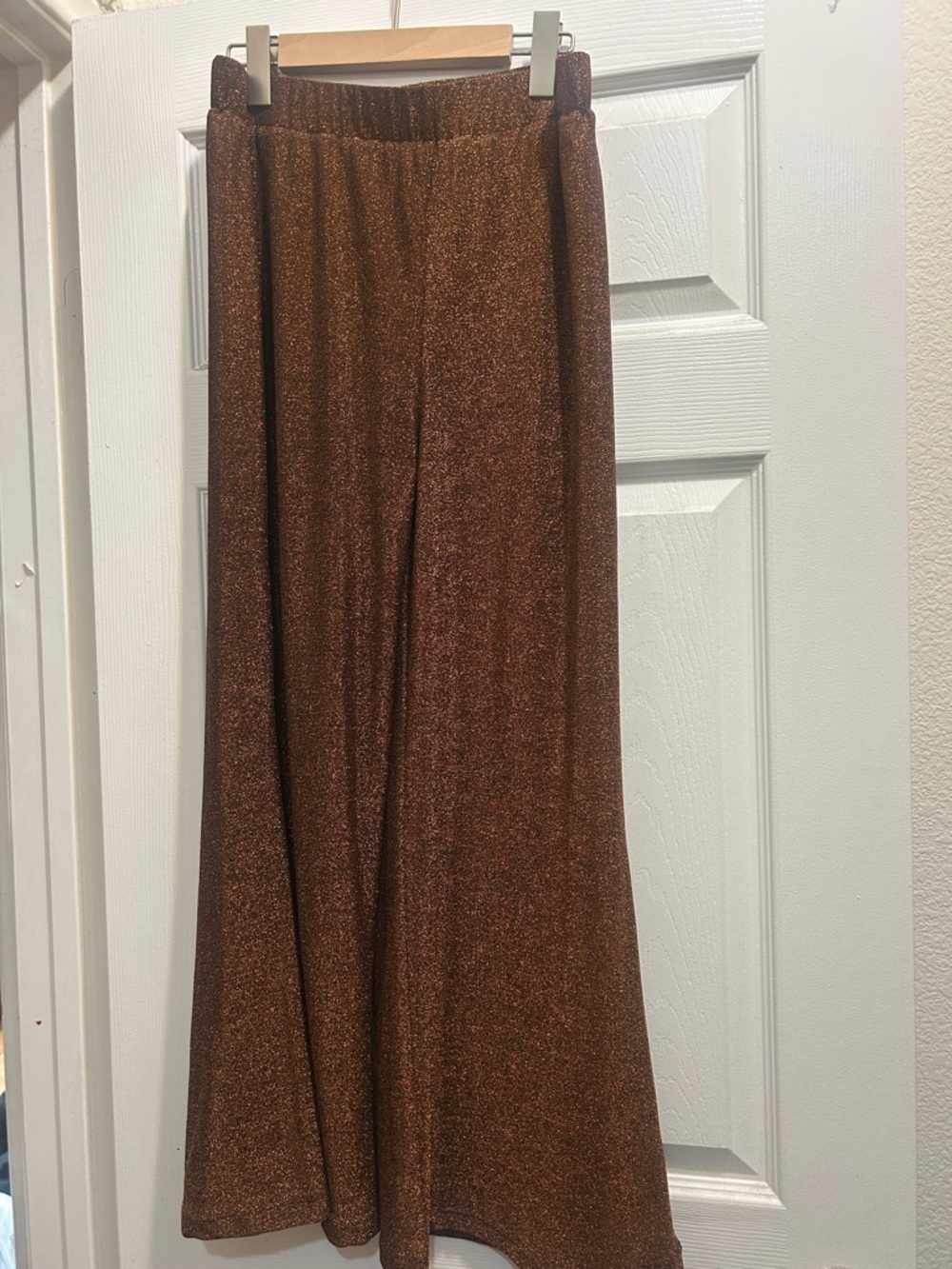 Lulu's Metallic Copper Wide-Leg Pants
